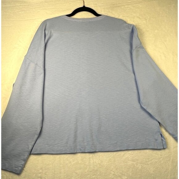 Madewell Womens Relaxed Henley Long Sleeve Top Peri Blue XL Minimalist NWTD - Picture 6 of 9